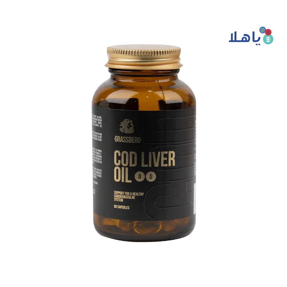 GRASSBERG COD LIVER OIL VITAMIN A+D 60 CAPSULES