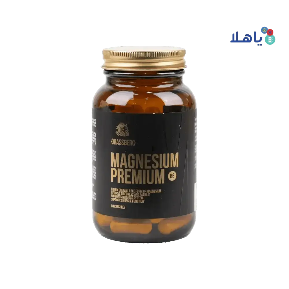 GRASSBERG - GRASSBERG MAGNESIUM PREMIUM B6 60 CAPSULES - Pharmazone - 