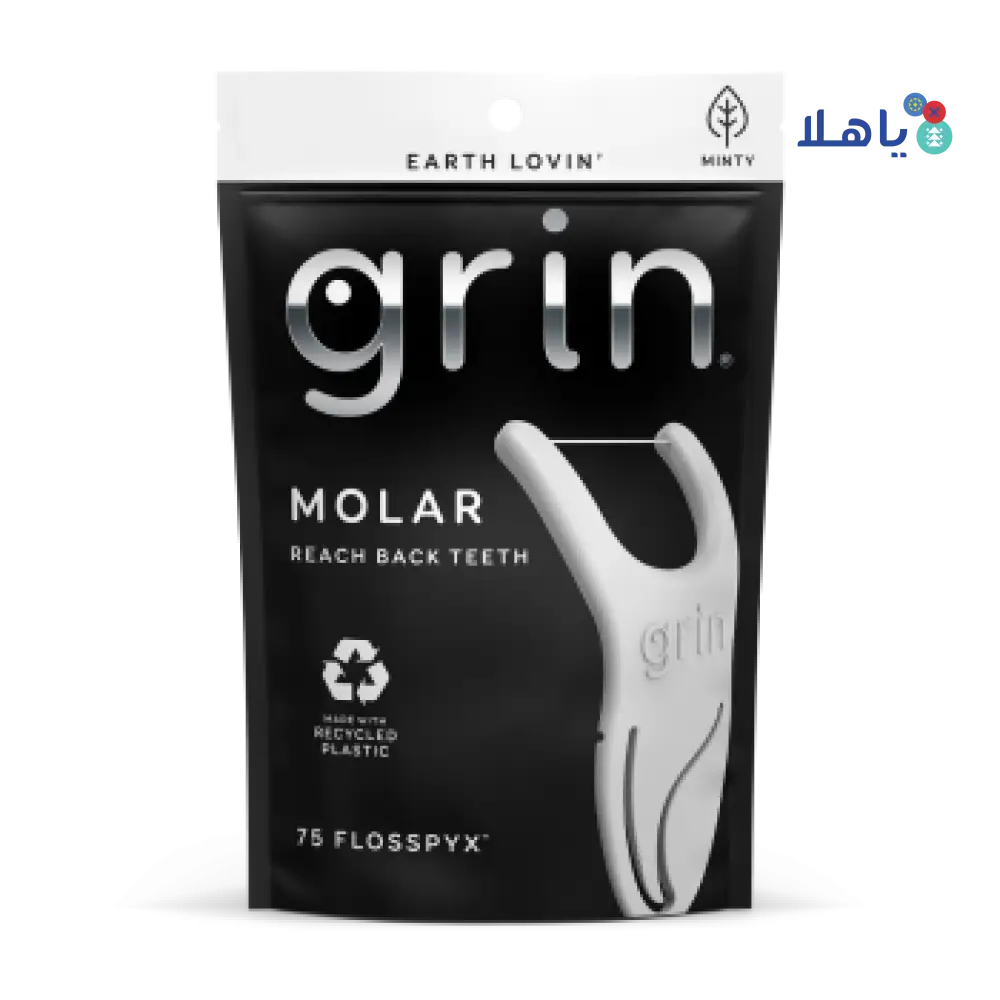 Grin Molar Floss Pic Black 75pcs-3948