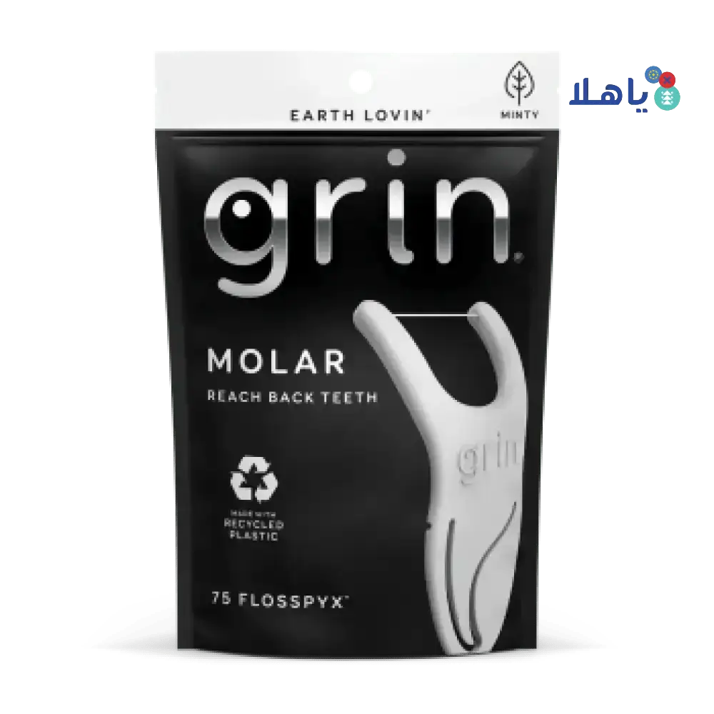 GRIN ORAL CARE - Grin Molar Floss Pic Black 75pcs - 3948 - Pharmazone - 