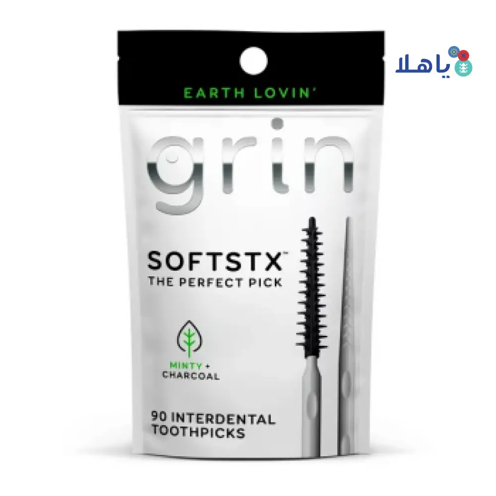 Grin Soft Floss Stick Charcoal Minted 90pcs-3078