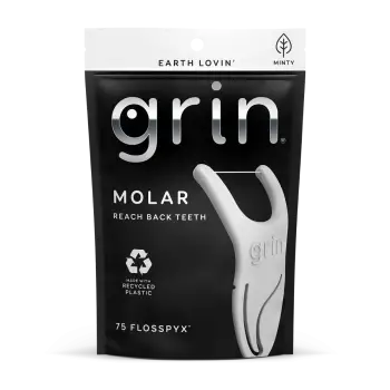 Grin Molar Floss Pic Black 75pcs-3948