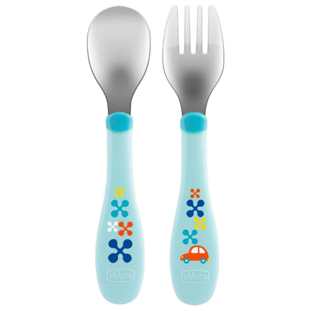 Chicco Stainless Steel Metal Cutlery Boy (18m+)-6641