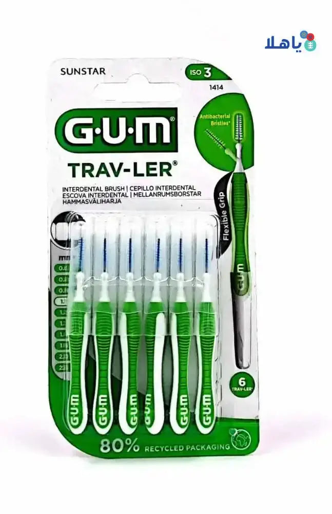 GUM - GUM Travler Interdental Brush 1.1mm 6pcs - 1414 - Pharmazone - 