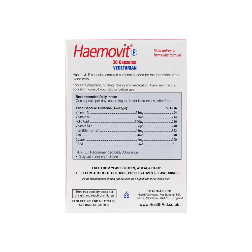 HEALTHAID HAEMOVIT FORT 30 CAP