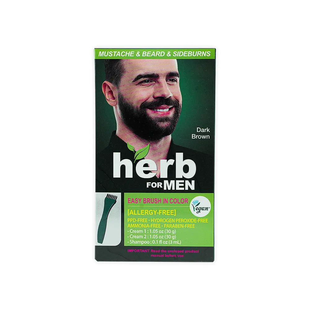 Herb For Men Mustache & Beard Dye Amm Free- Dark Brown