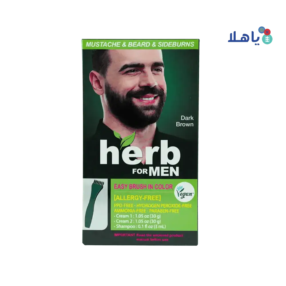 Herb - Herb For Men Mustache & Beard Dye Amm Free - Dark Brown - Pharmazone - 