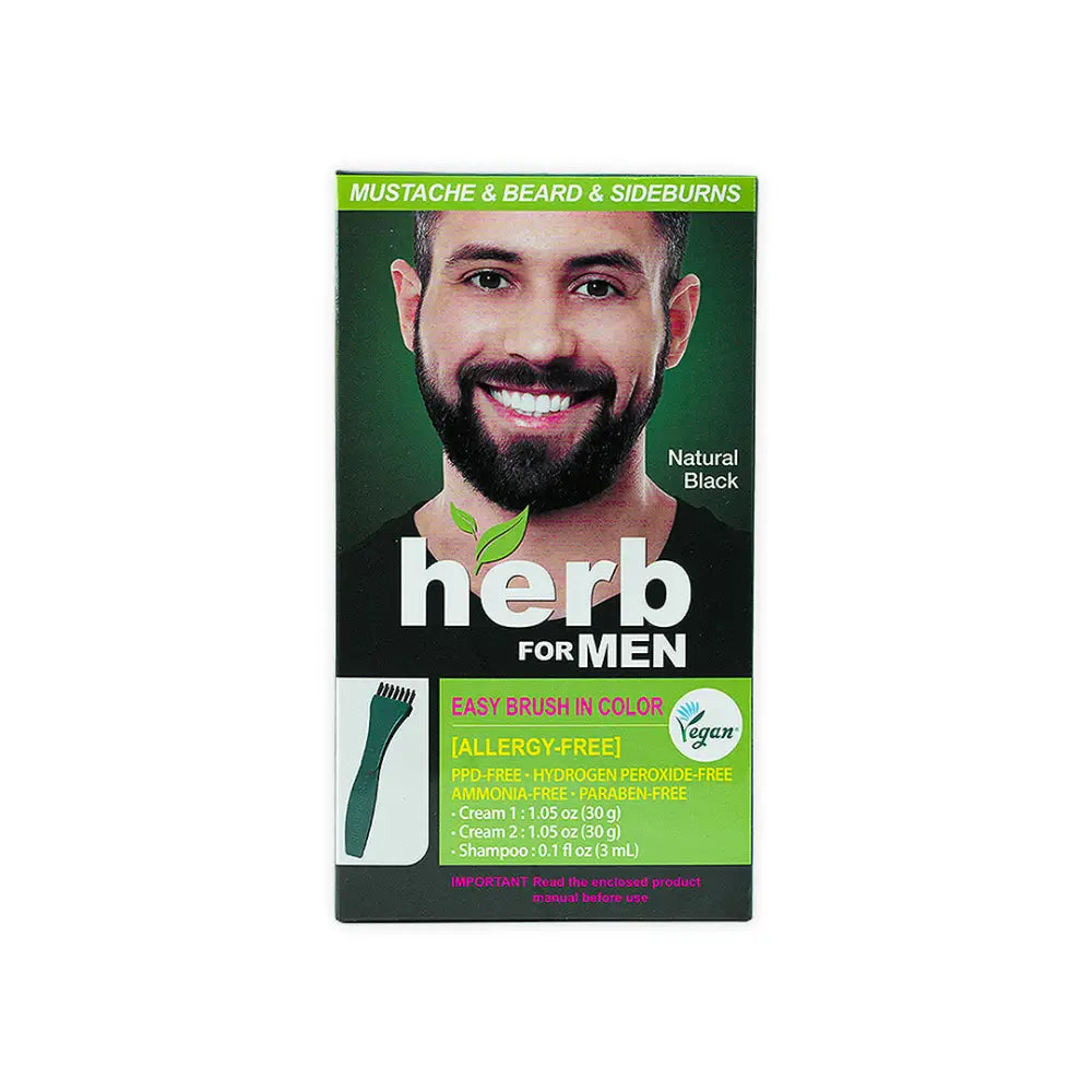 Herb For Men Mustache & Beard Dye Amm Free-Natural Black