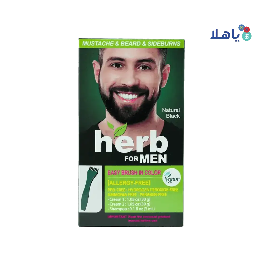 Herb - Herb For Men Mustache & Beard Dye Amm Free - Natural Black - Pharmazone - 