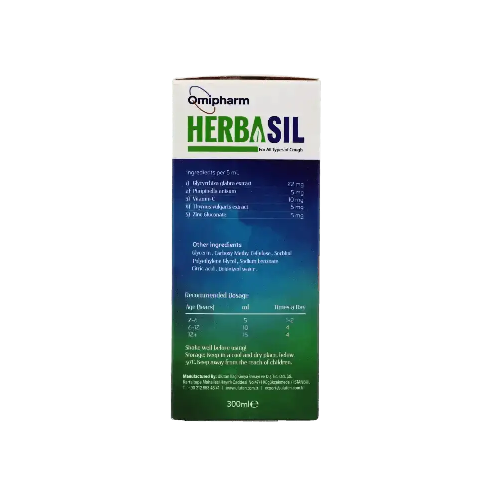 OMIPHARM - HERBASIL HERBAL SYRUP WITH ZINC 300ML - Pharmazone - 