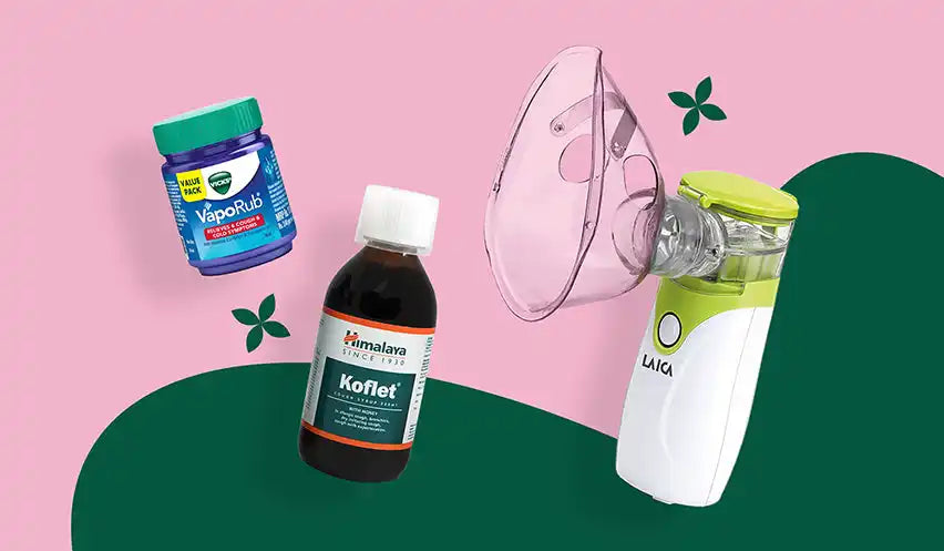 White and green laika nebulizer with yellow cap