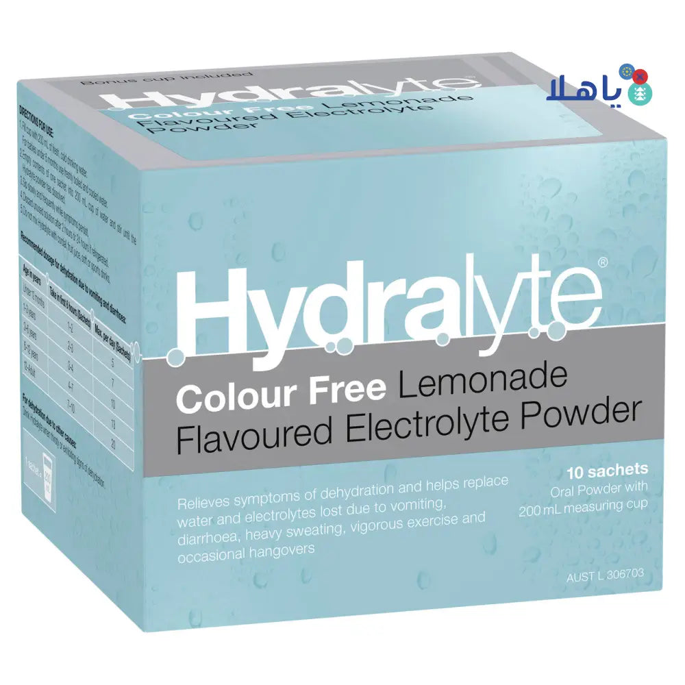 Hydralyte Lemon Flavoured Electrolyte Powder 10 Sac