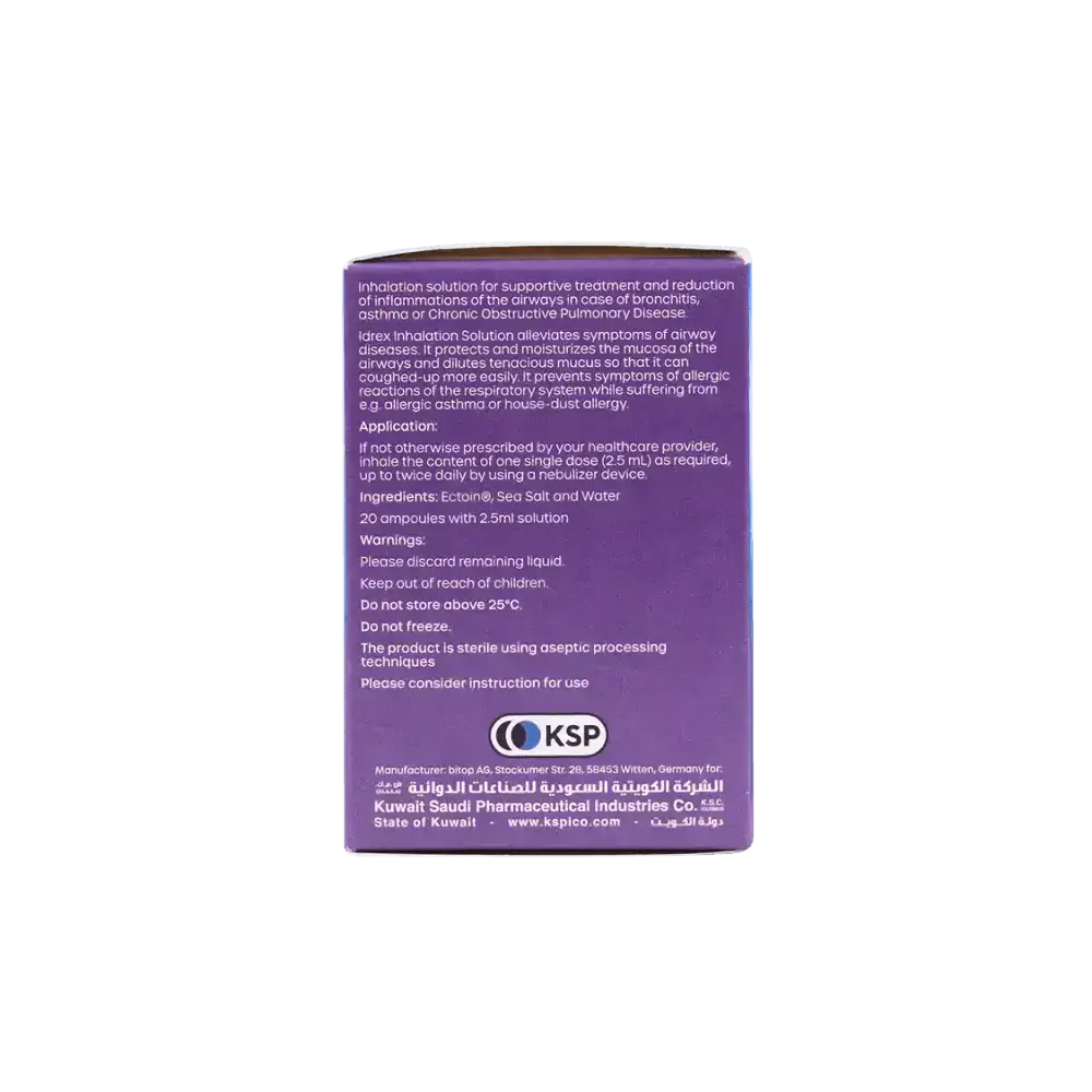 KSPICO - Idrex Inhalation Solution Contains Ection 20 X 2.5ml - Pharmazone - 