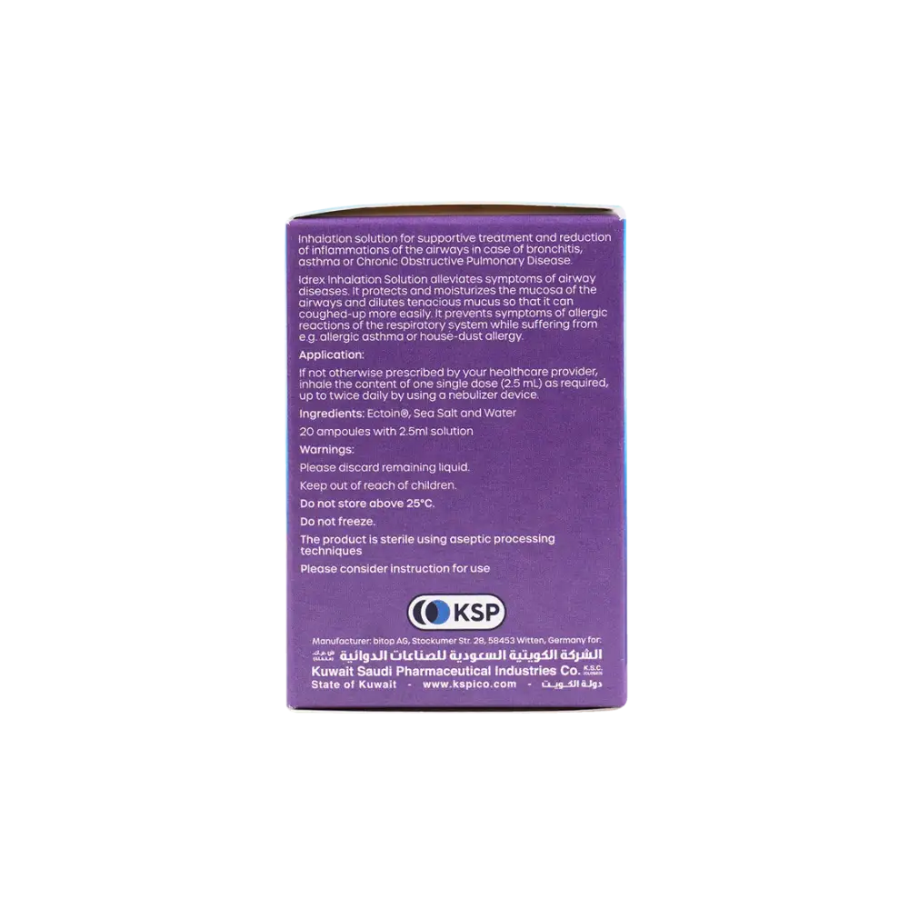 Idrex Inhalation Solution Contains Ection 20 X 2.5ml