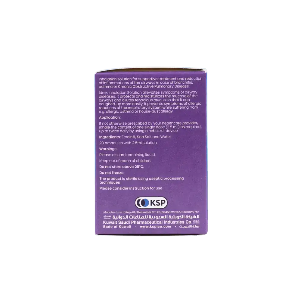 KSPICO - Idrex Inhalation Solution Contains Ection 20 X 2.5ml - Pharmazone - 