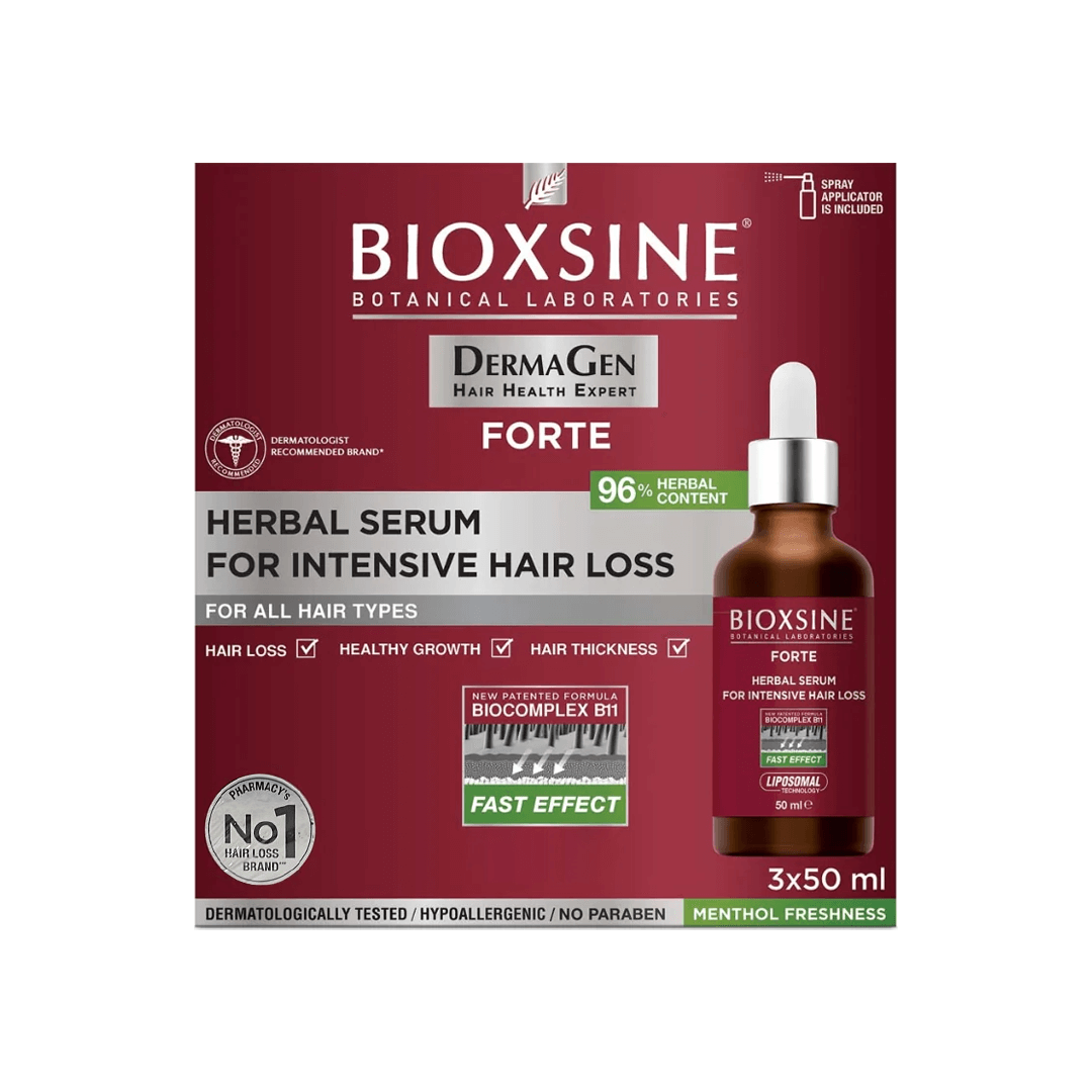 Bioxcin Forte Herbal Serum For Intensive Hair Loss 3x50ml