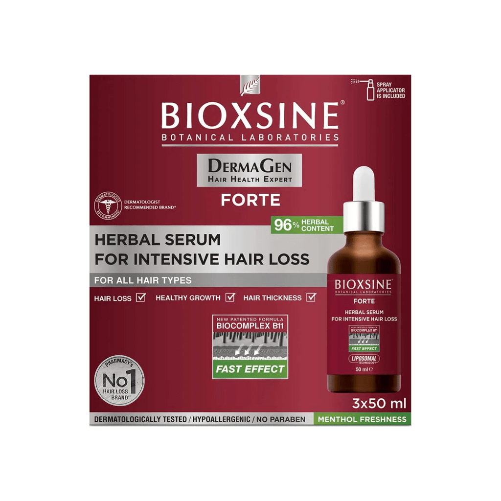Bioxcin Forte Herbal Serum For Intensive Hair Loss 3x50ml