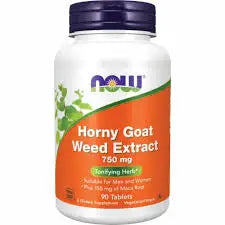 54765-NOW Horny Goat Weed Extract 750mg 90 Tablets +1