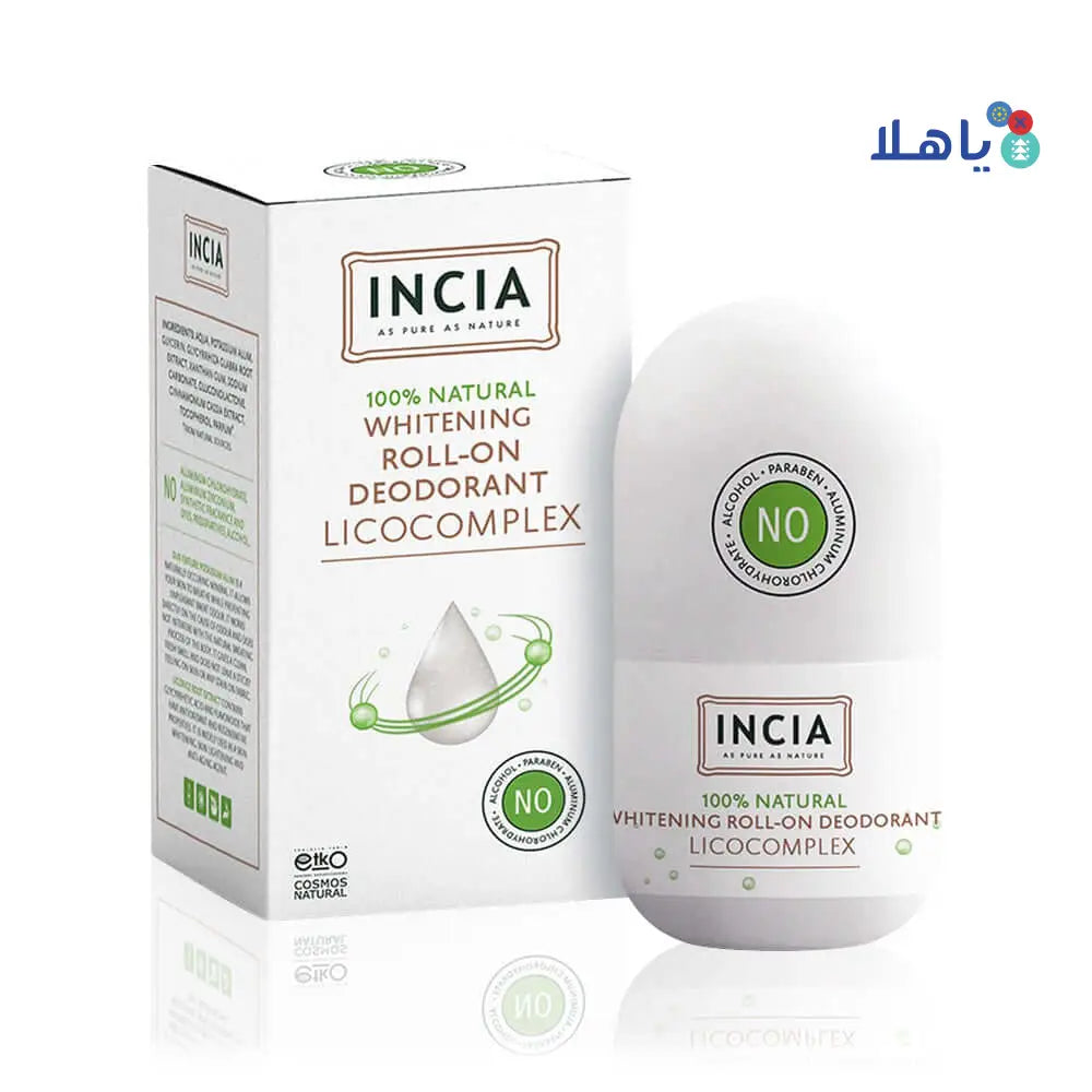 INCIA NATURAL ROLL-ON DEODORANT FOR WHITENING 50ML