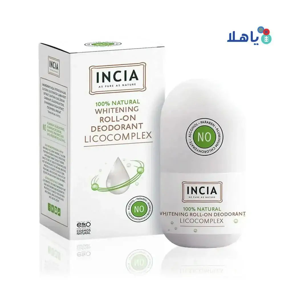 INCIA - INCIA NATURAL ROLL - ON DEODORANT FOR WHITENING 50ML - Pharmazone - 