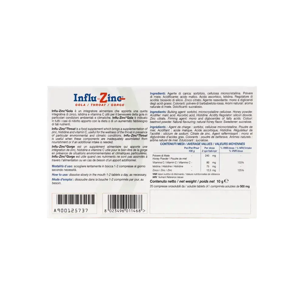 MAR - FARMA MILANO - Influ - Zinc Throat 20Tab - Pharmazone - 