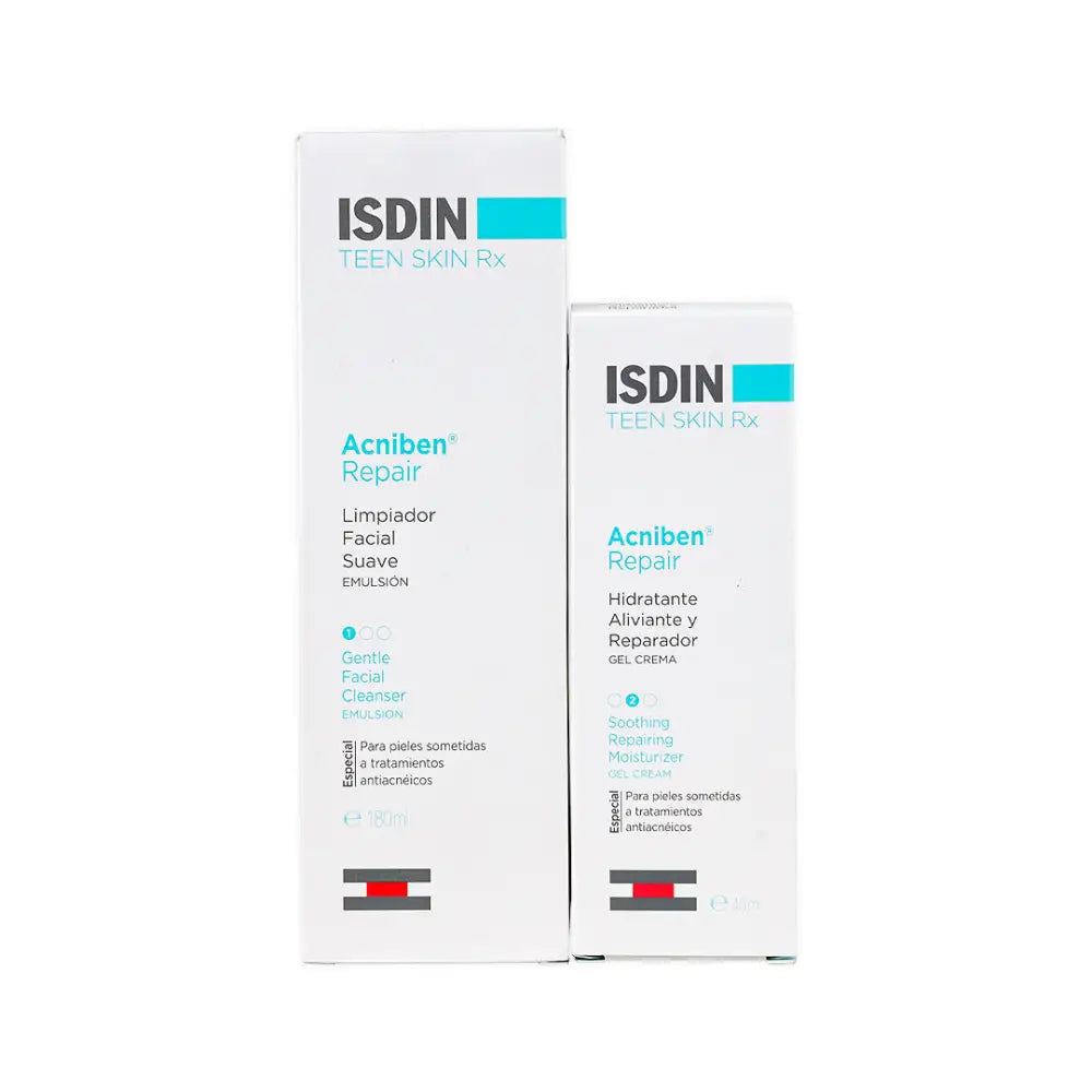 Isdin Facial Cleanser + Cream Acne Set