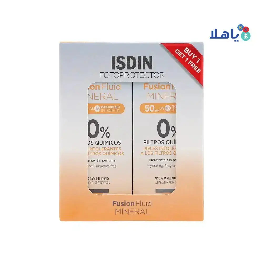 ISDIN - Isdin FotoProtector Fusion Fluid Mineral SPF50 50ml 1+1 - Pharmazone - 