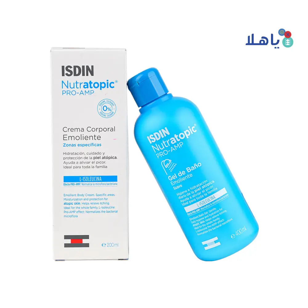 Isdin Nutratopic Bath Gel + Body Cream Set