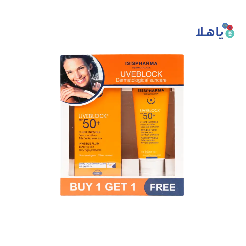 ISIS Uveblock Spf50+ Fluid Invisible Cream 40ml 1+1 Offer