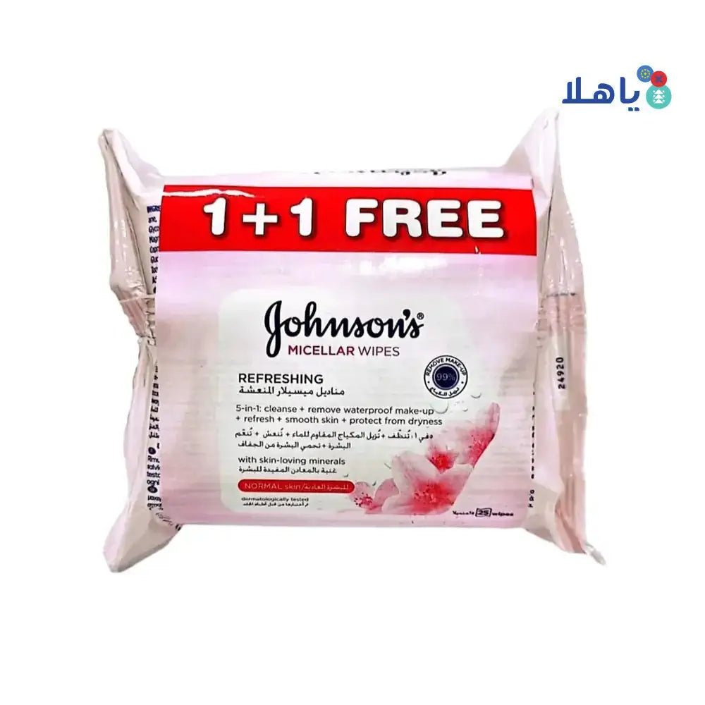 J&J - Johnson Micellar Wipes Refreshing Wipes (1+1) - Pharmazone - 