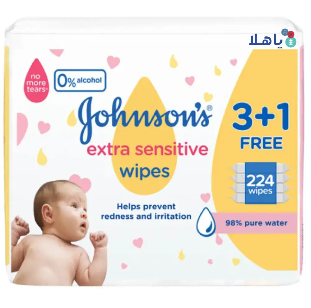 JOHNSON BABY EXTRA SENSITIVE 3X1 224PCS