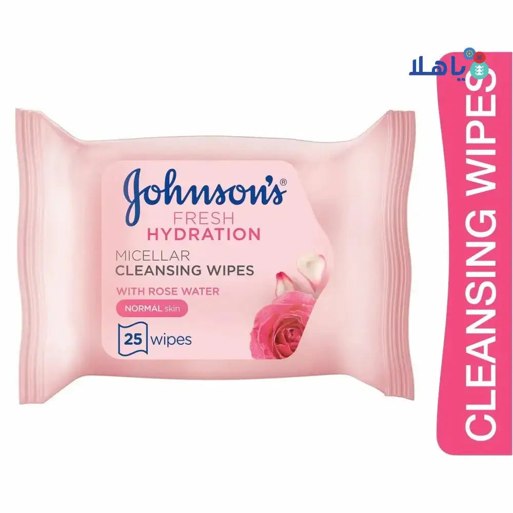 J&J - Johnson's Micellar Cleansing Wipes Rose Water 25Pcs - Normal - Pharmazone - 