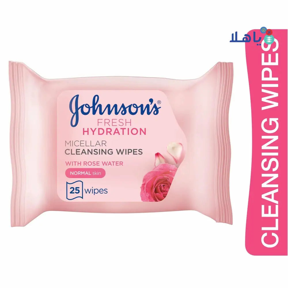 Johnson's Micellar Cleansing Wipes Rose Water 25Pcs-Normal