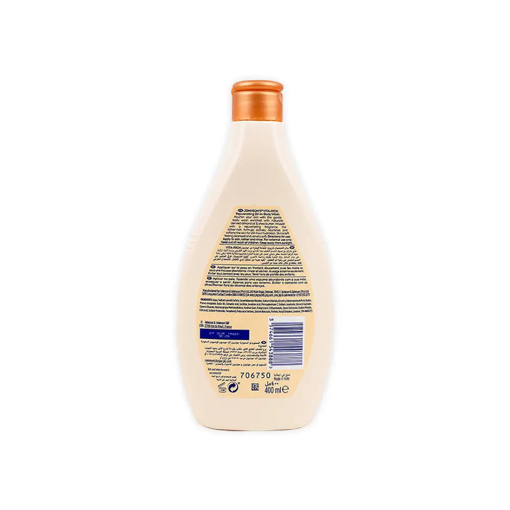 Johnson's Vita-Rich Oil-In-Body Wash 400ml-Almond & Shea But