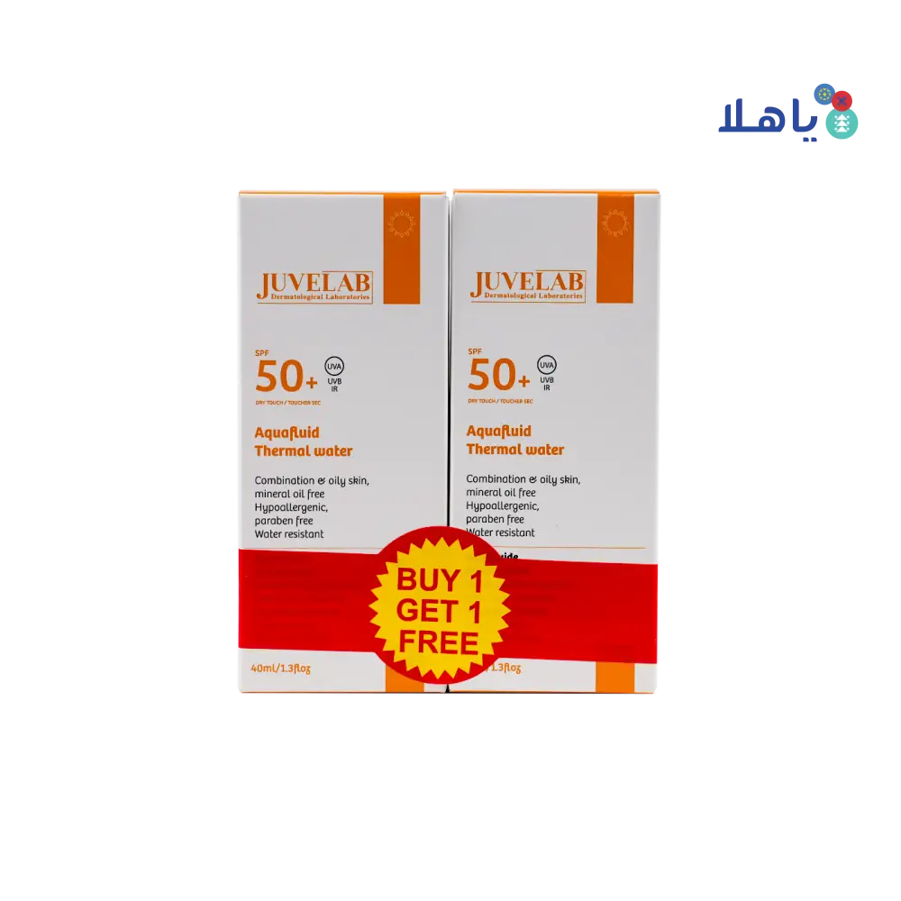 Juvelab Spf50+ Aquafluid Cream 40ml 1+1 Offer