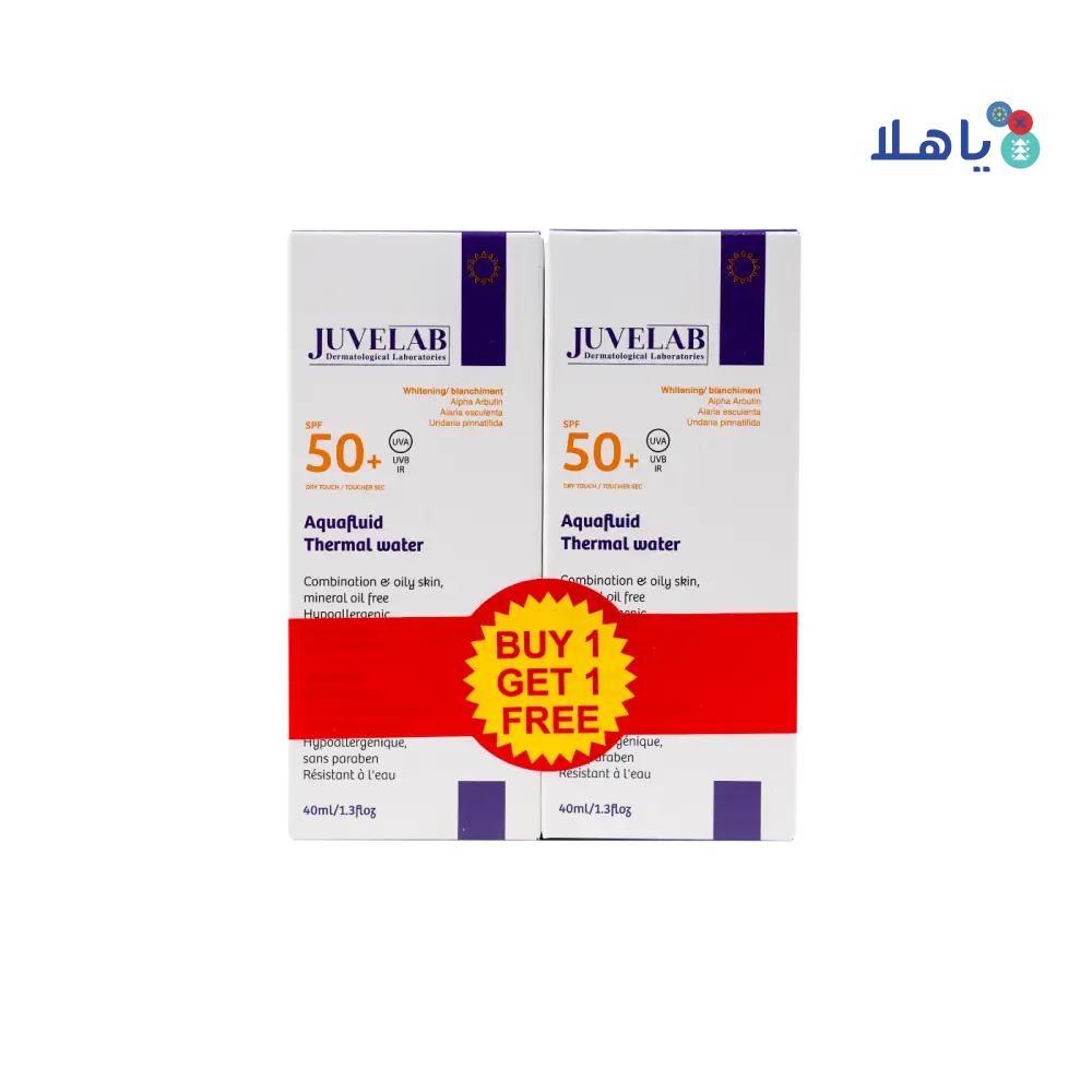 Juvelab Spf50+ Aquafluid Whitening Cream 40ml 1+1 Offer