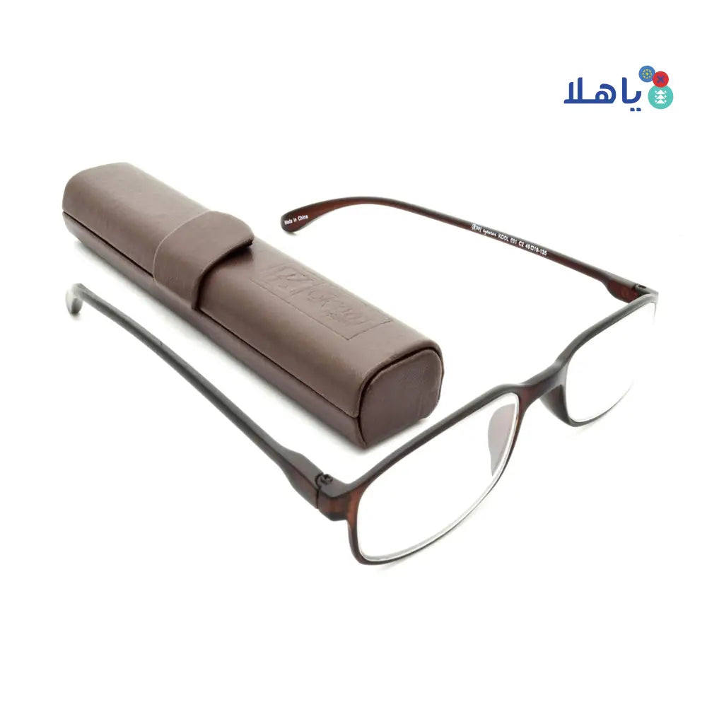 KOOL READING GLASSES BROWN C3 +1.00