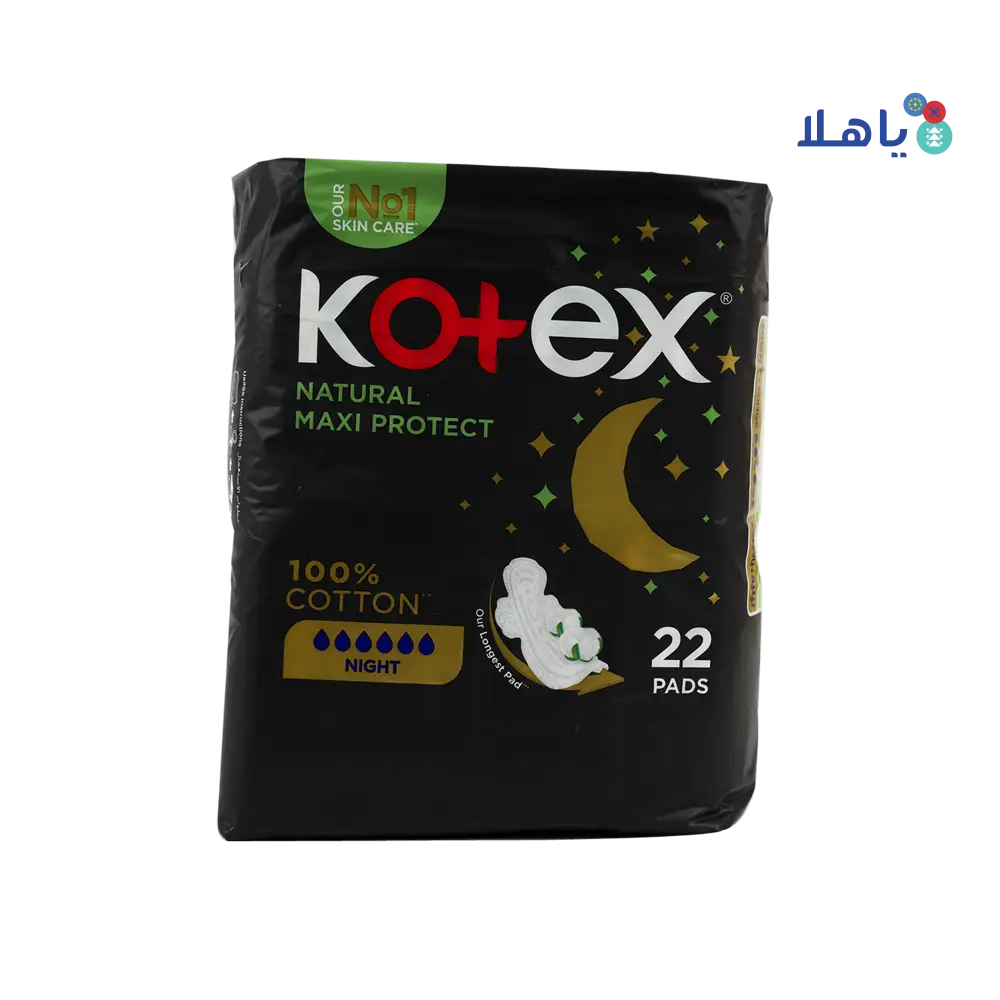 Kotex Natural Cotton Maxi Protect Night 22Pcs