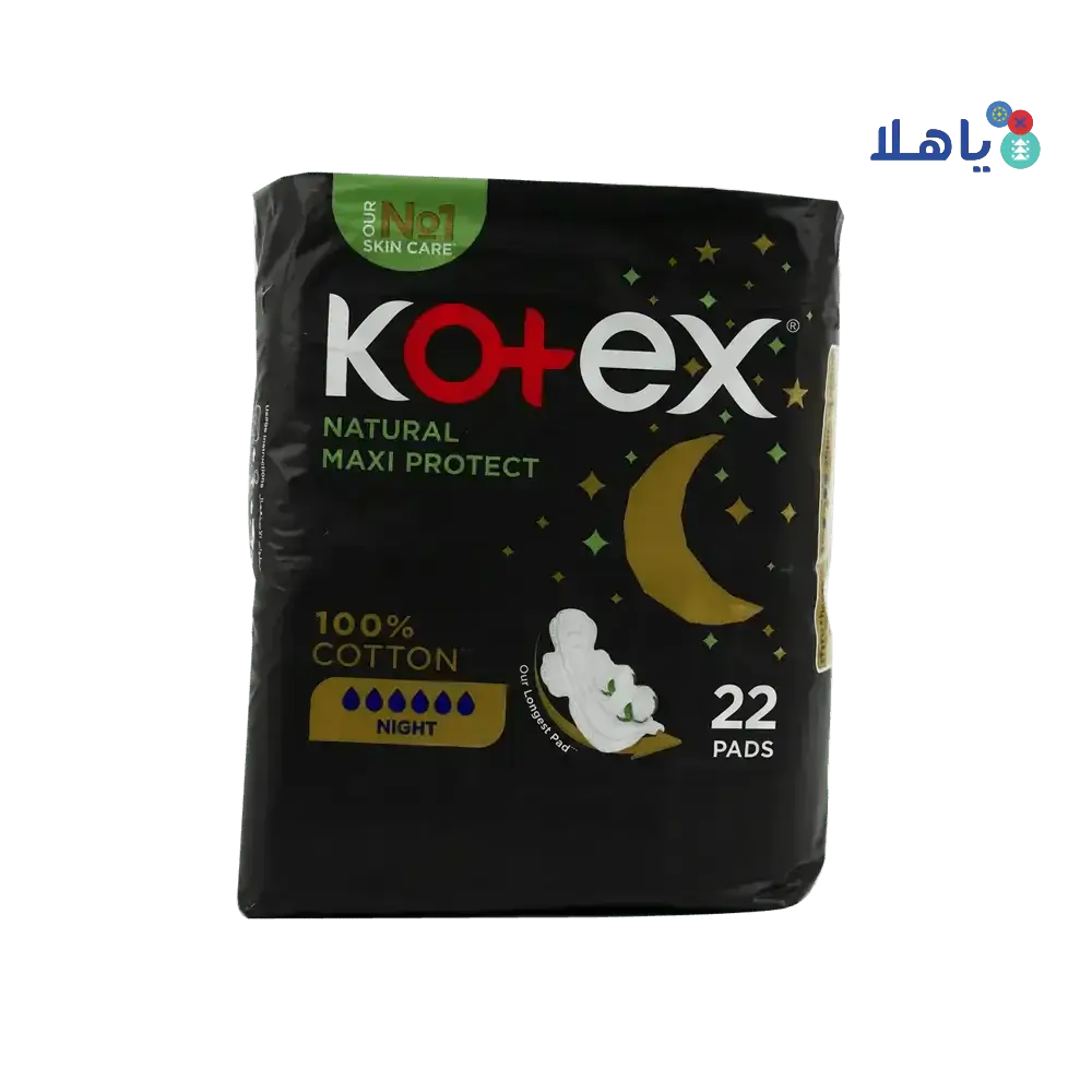 Kotex - Kotex Natural Cotton Maxi Protect Night 22Pcs - Pharmazone - 