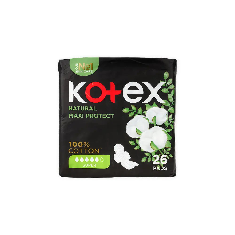 Kotex Natural Cotton Maxi Protect Super 26Pcs