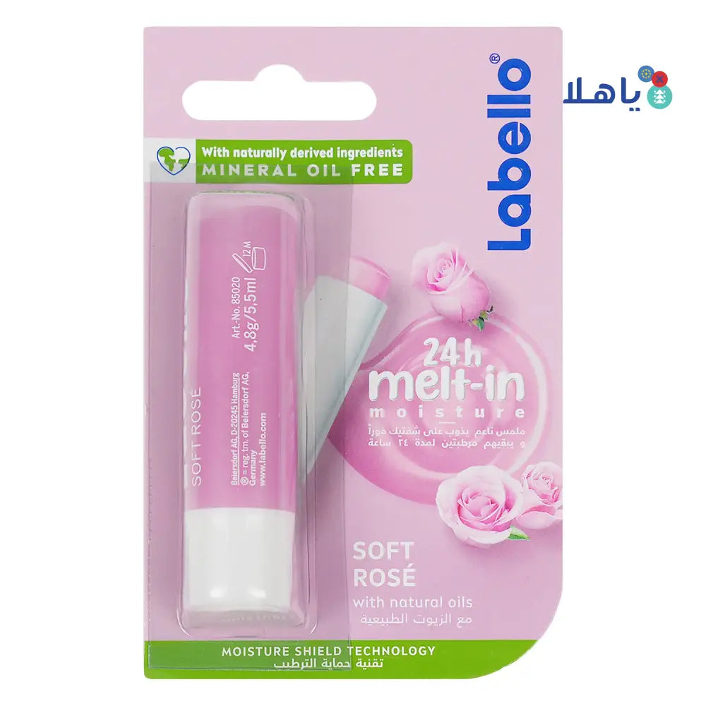 LABELLO MELT-IN MOISTURE 24H LIP BALM 4.8G - SOFT ROSE