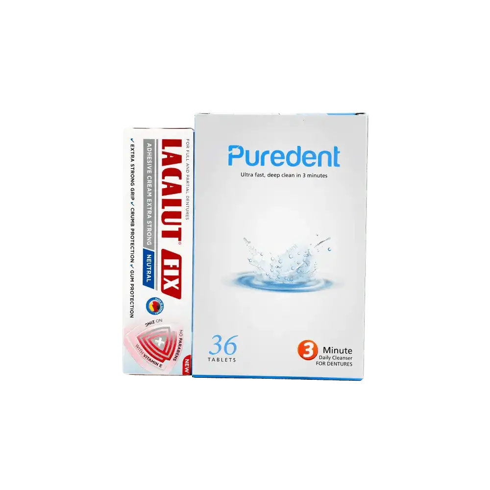 LACALUT - Lacalut Fix Adhesive Cream+Puredent Cleaning Tablet Offer - Pharmazone - 