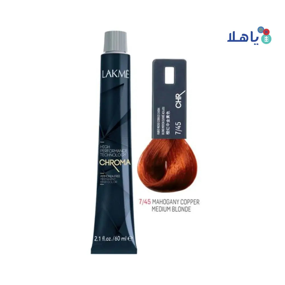 LAKME CHROMA7/45 MAH.COPP.MED.BLOND HAIRCOLOR 60ML