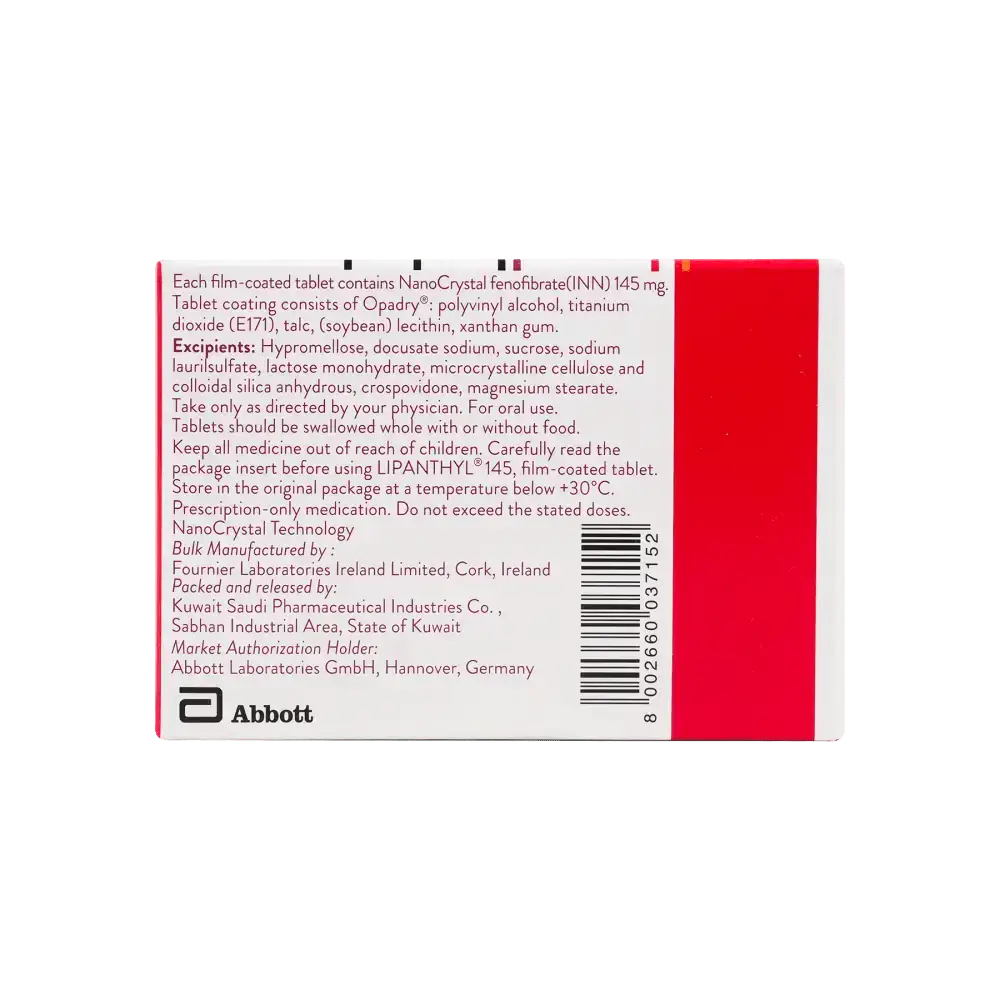 ABBOTT PHARMA - Lipanthyl 145Mg 30Tab - Pharmazone - 