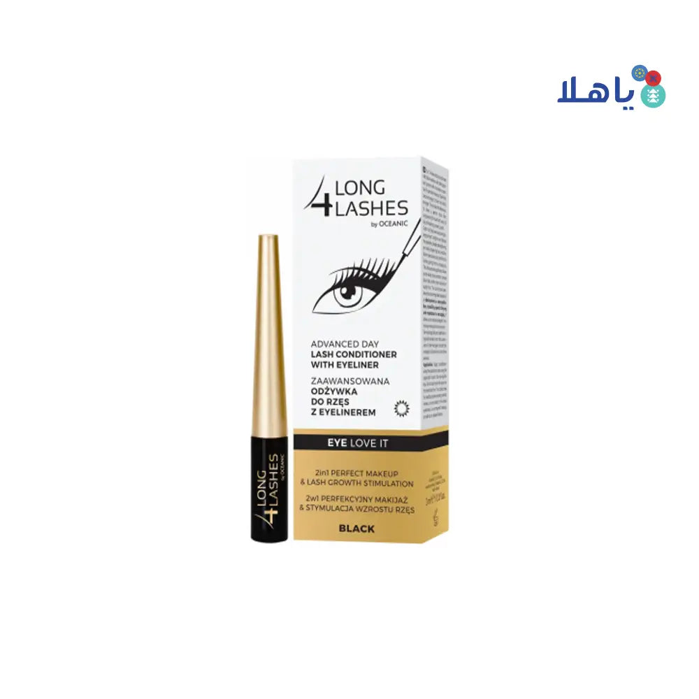 LONG 4 LASHES CONDITIONER WITH EYELINER 3ML-BLACK