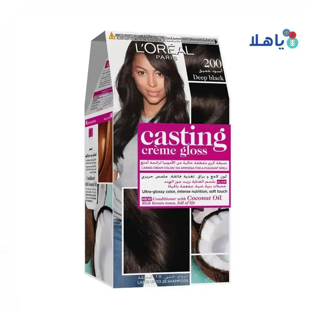 L'oreal - L'oreal Casting Creme Gloss Color 200 - Deep Black - Pharmazone - 