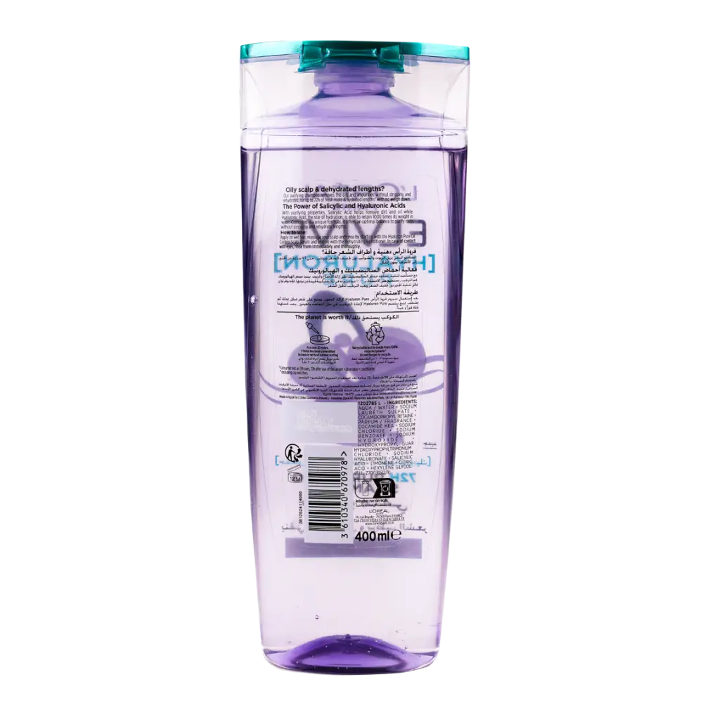 L'oreal Elvive Hyaluron Pure 72H Shampoo 400ml