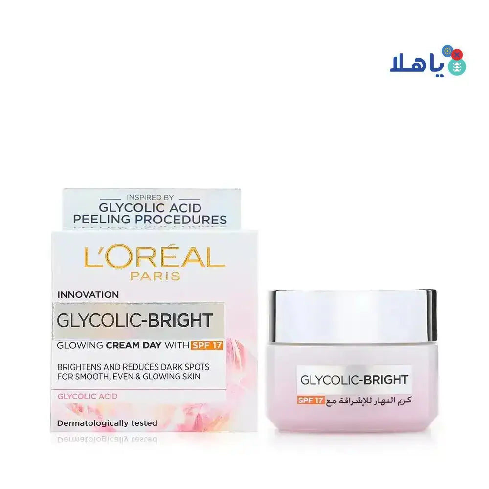 L'OREAL - L'oreal Glycolic - Bright Glowing Cream Spf 17 50ml - Day - Pharmazone - 