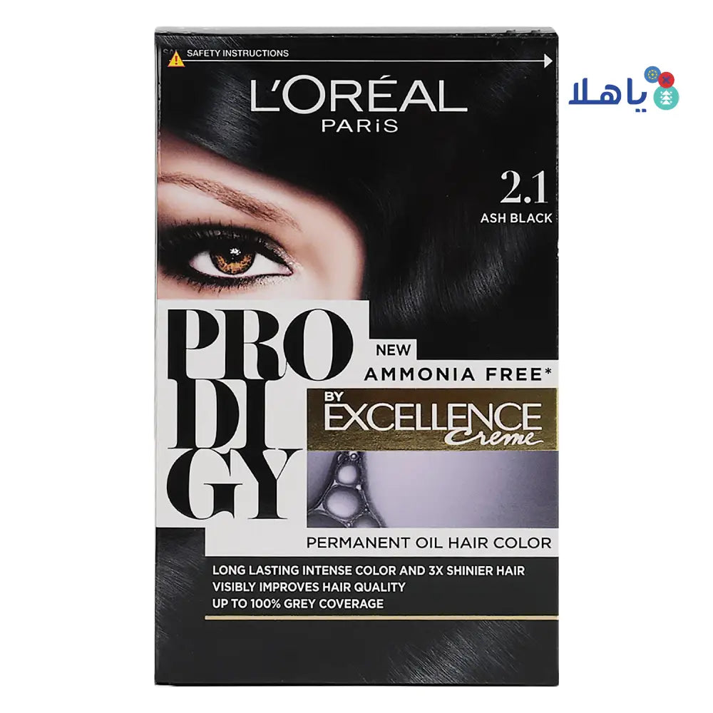 L'oreal Prodigy Permanent Oil hair Color - 2.1 Ash Black