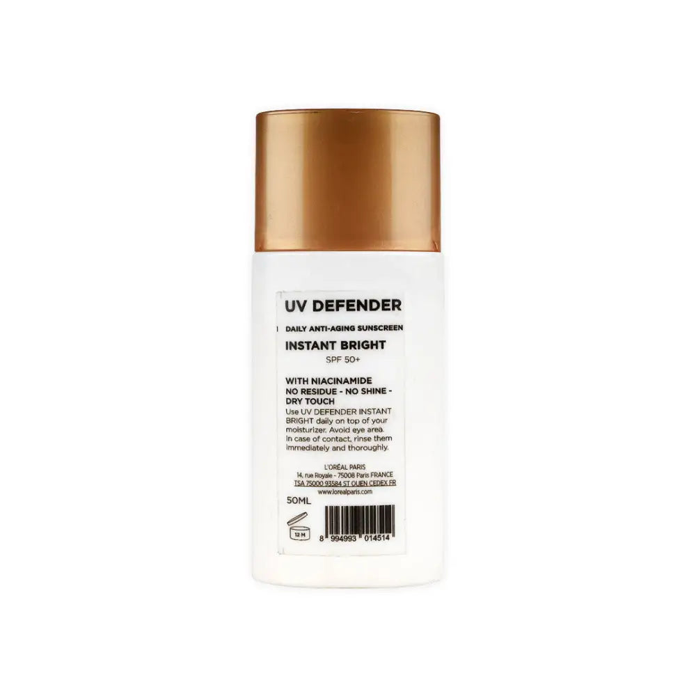 L'oreal UV Defender Spf50+ Instant Bright Sunscreen 50ml